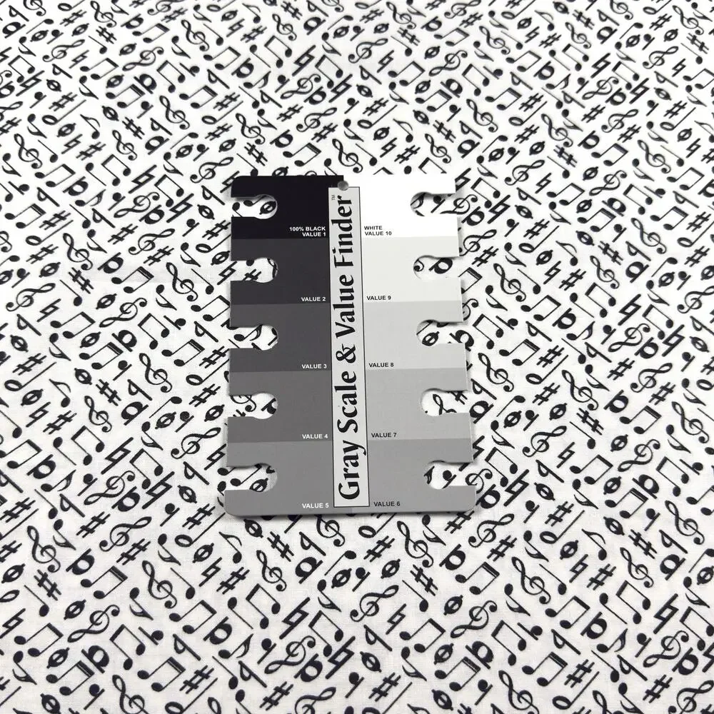 Black Musical Notes Clefs Symbols on White Cotton Fabric - 1/2 Yd - Band, Choir